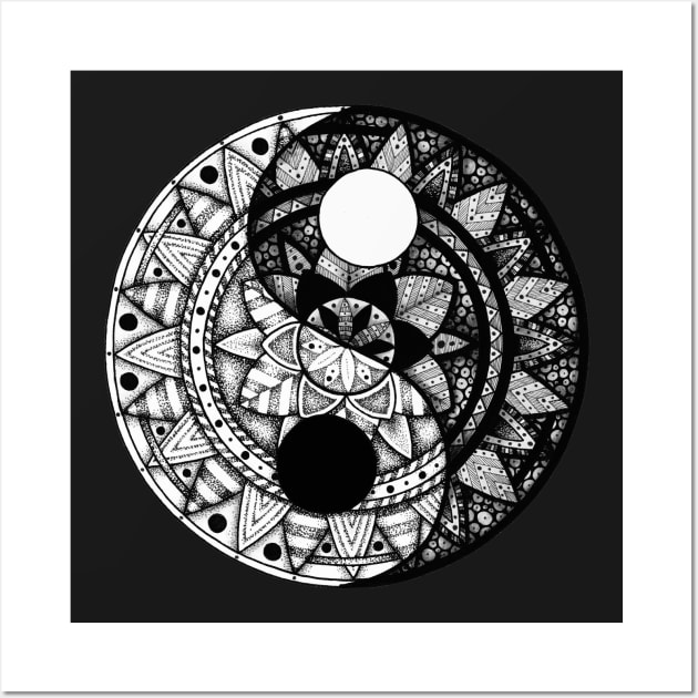 Yin Yang Mandala Wall Art by Litedawn